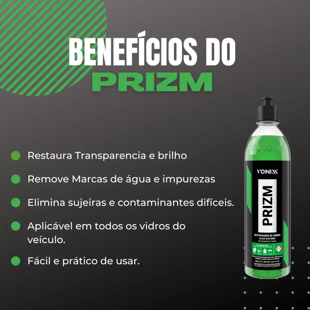Prizm Restaurador Vidro Remove Mancha Chuva Ácida 500ml Vonixx - Imagem 2